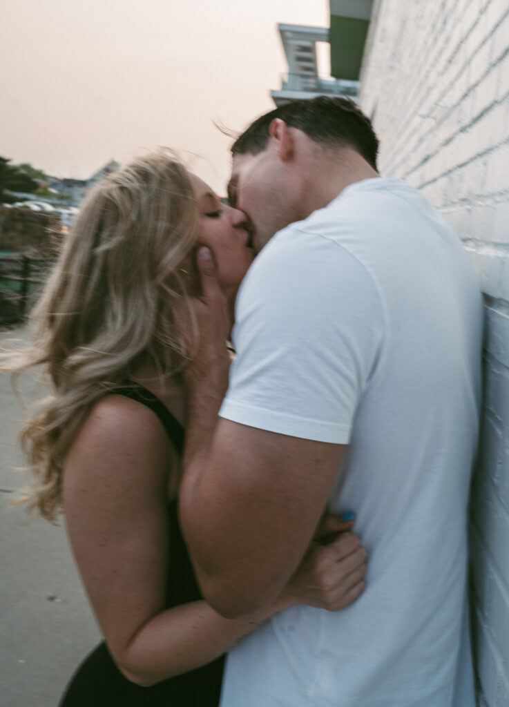 intentional blurry photo of couple kissing